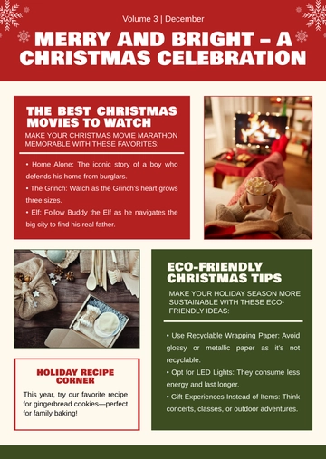 Free Christmas Newsletter Design Template to Edit Online