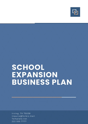 Free School Expansion Business Plan Template to Edit Online