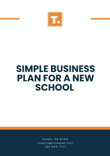 Free Simple Business Plan for a New School Template to Edit Online