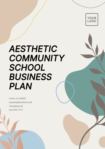 Free Aesthetic Community School Business Plan Template to Edit Online