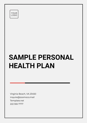 Free Sample Personal Health Plan Template to Edit Online
