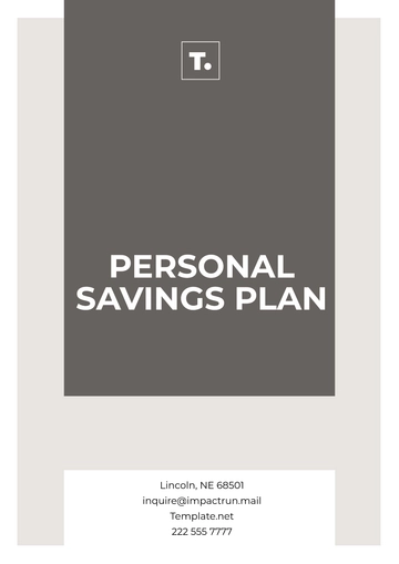 Free Personal Savings Plan Template to Edit Online