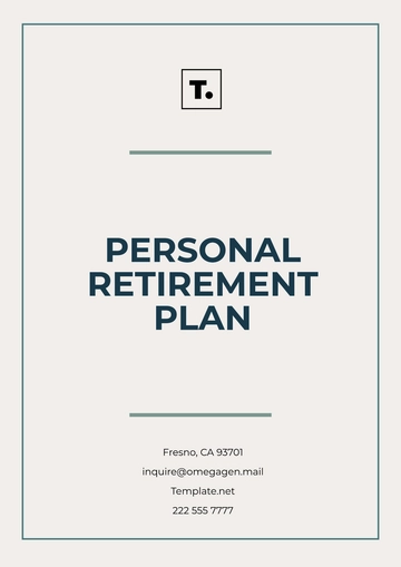 Free Personal Retirement Plan Template to Edit Online