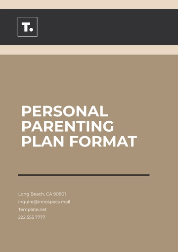 Free Personal Parenting Plan Format Template to Edit Online