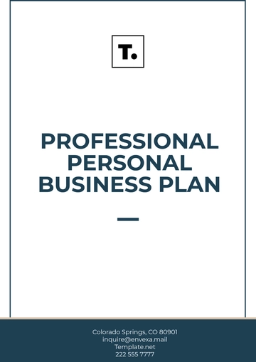 Free Professional Personal Business Plan Template to Edit Online