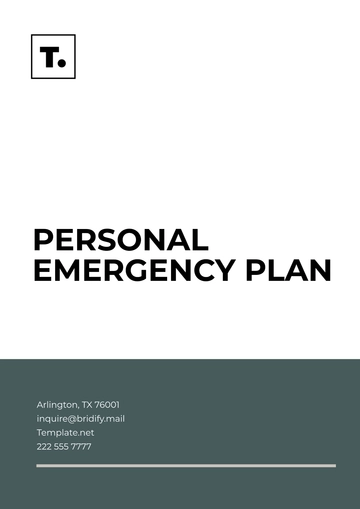 Free Personal Emergency Plan Template to Edit Online