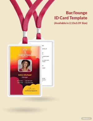 Bar/Lounge ID Card Template