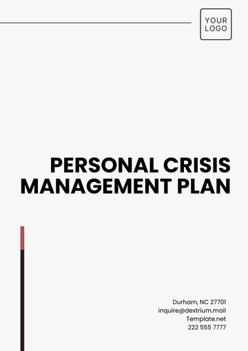 Free Personal Crisis Management Plan Template to Edit Online