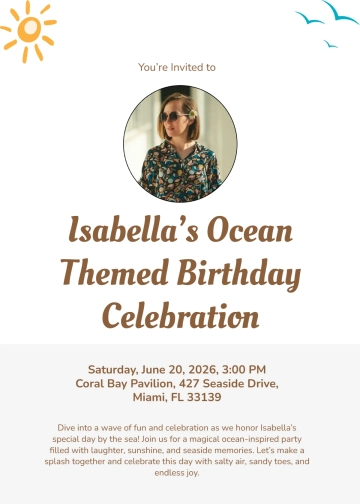 Free Ocean-Themed Birthday Invitation Template to Edit Online