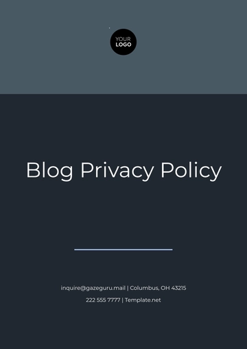 Free Blog Privacy Policy Template to Edit Online