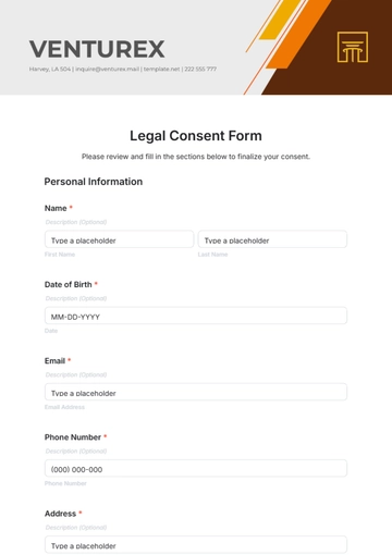 Free Legal Consent Form Template to Edit Online