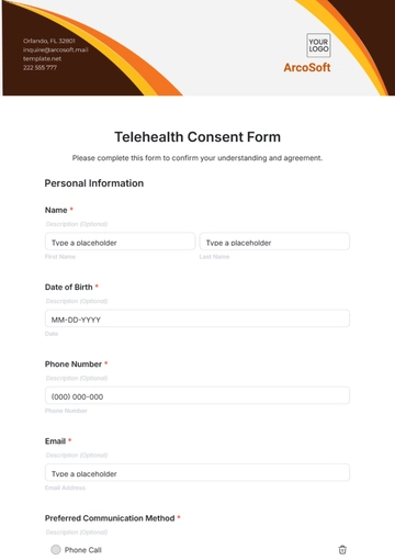 Free Telehealth Consent Form Template to Edit Online