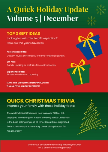 Free One-Page Christmas Newsletter Template to Edit Online