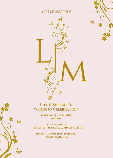 Free Wedding Event Invitation Template to Edit Online