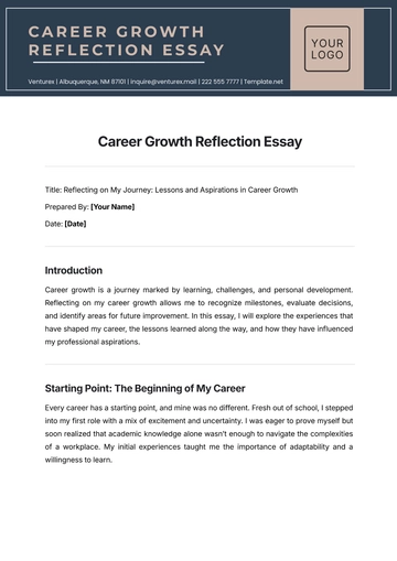 Free Career Growth Reflection Template to Edit Online