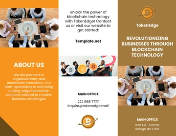 Free Cryptocurrency Blockchain Brochure Template to Edit Online