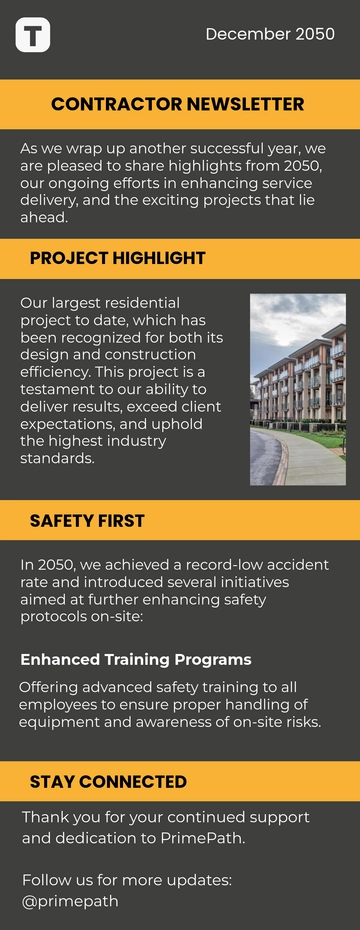 Free Contractor Newsletter Template to Edit Online