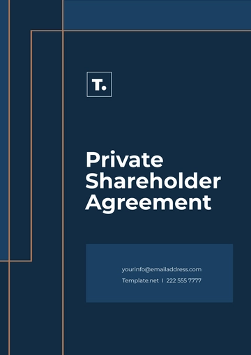 Free Private Shareholder Agreement Template to Edit Online