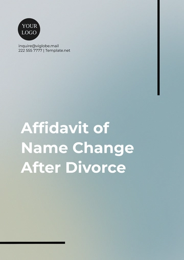 Free Affidavit of Name Change After Divorce Template to Edit Online