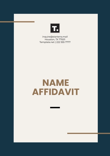 Free Printable Name Affidavit Template to Edit Online