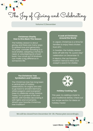 Free Merry Christmas Newsletter Template to Edit Online