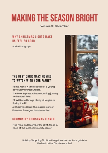 Free Happy Christmas Newsletter Template to Edit Online