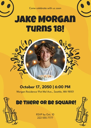 Free Funny Birthday Party Invitation Template to Edit Online