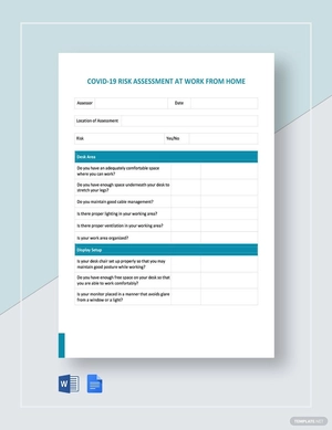 Coronavirus COVID-19 Risk Assessment at Work From Home Template