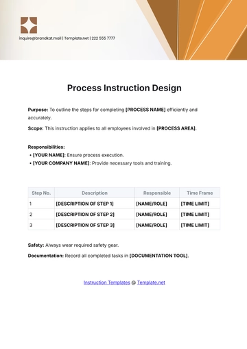 Free Process Instruction Design Template to Edit Online