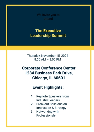 Free Professional Event Invitation Template to Edit Online