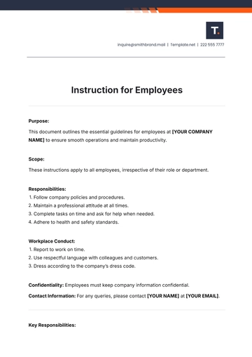 Free Instruction Template for Employees to Edit Online