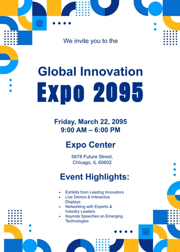 Free Expo Event Invitation Template to Edit Online