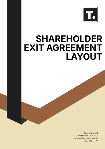 Free Shareholder Exit Agreement Layout Template to Edit Online