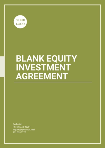 Free Blank Equity Investment Agreement Template to Edit Online