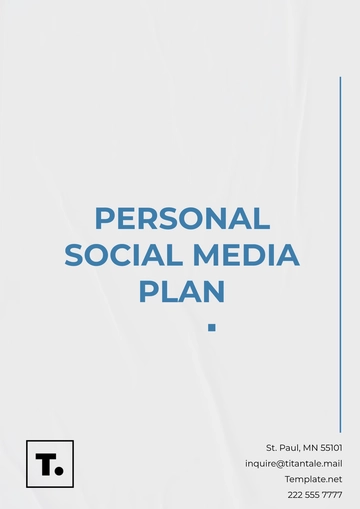 Free Personal Social Media Plan Template to Edit Online