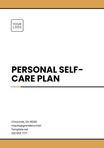 Free Personal Self-Care Plan Template to Edit Online