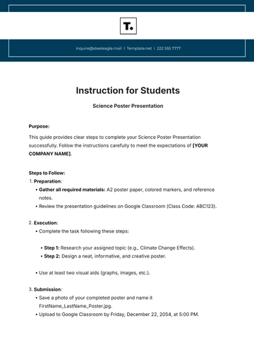 Free Instruction Template for Students to Edit Online