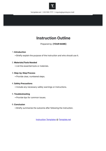 Free Instruction Outline Template to Edit Online