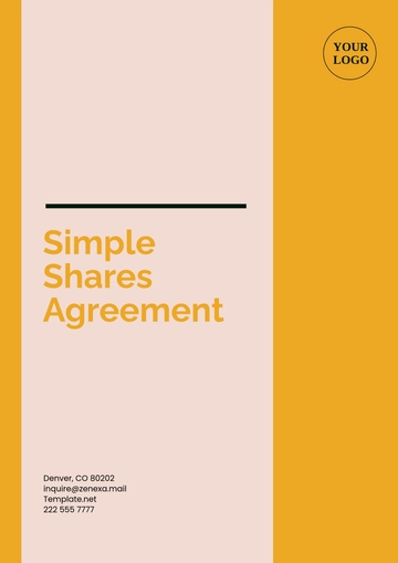 Free Simple Shares Agreement Template to Edit Online