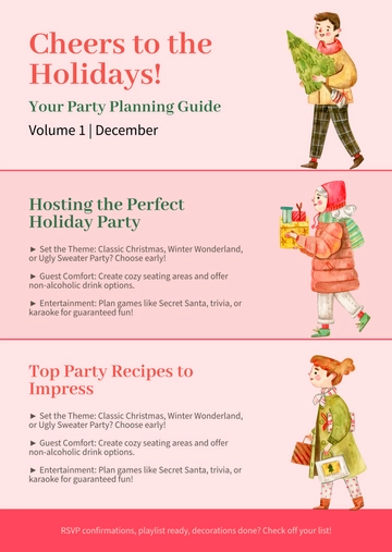 Free Holiday Party Planning Newsletter Template to Edit Online