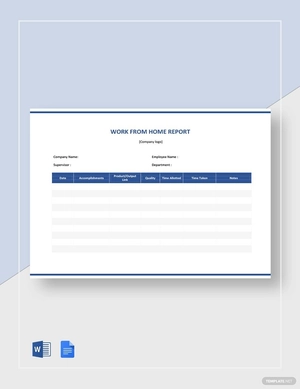 Work From Home Report Template