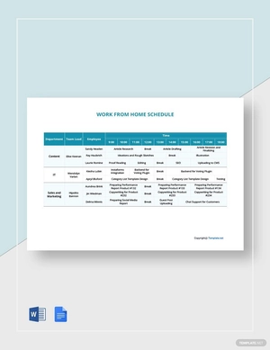 Simple Work From Home Schedule Template