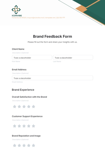 Free Brand Feedback Form Template to Edit Online