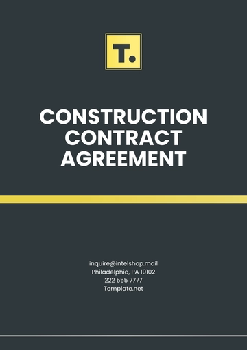 Free Construction Contract Agreement Template to Edit Online