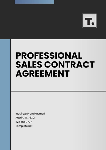 Free Professional Sales Contract Agreement Template to Edit Online