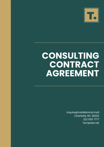 Free Consulting Contract Agreement Template to Edit Online