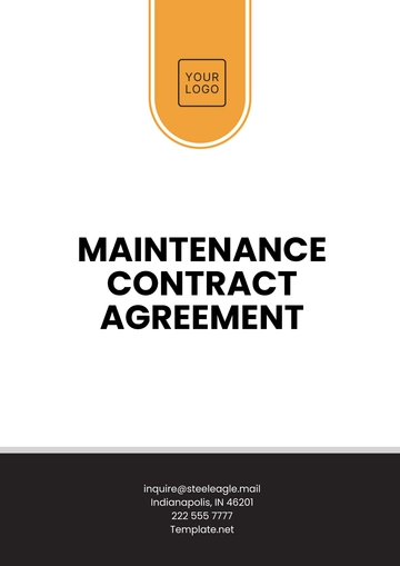 Free Maintenance Contract Agreement Template to Edit Online