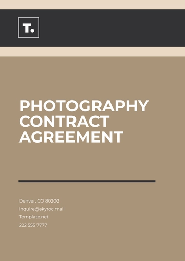 Free Photography Contract Agreement Template to Edit Online