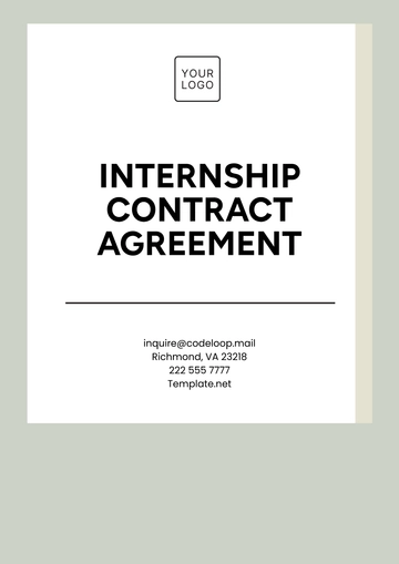 Free Internship Contract Agreement Template to Edit Online