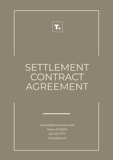 Free Settlement Contract Agreement Template to Edit Online